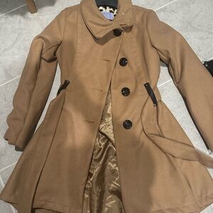 Madden girl faux leather trimmed coat Juniors